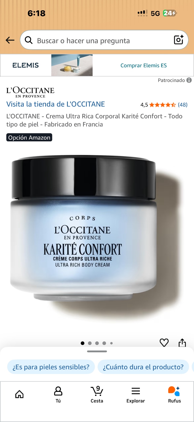 L'OCCITANE Karité Confort Crème Corps Ultra Riche, 200ml