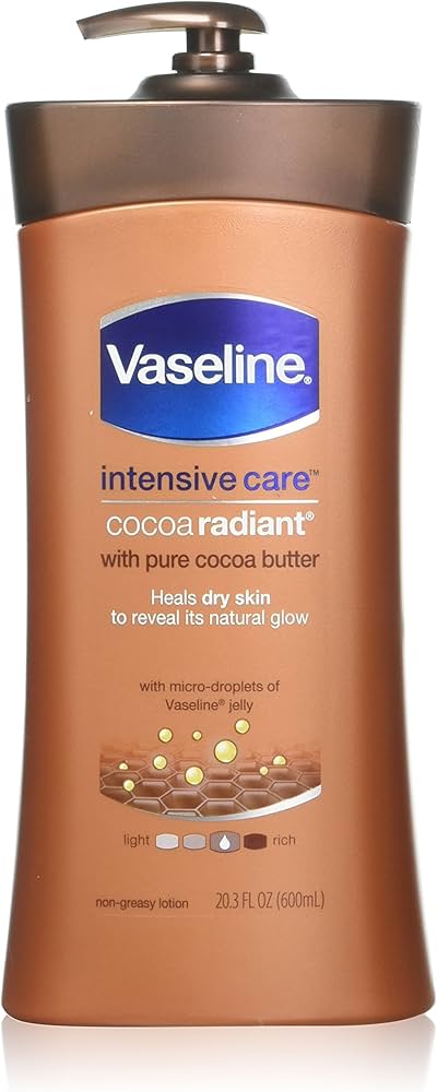 Vaseline Intensive Care Cocoa Radiant Non-Greasy Lotion with Pure Cocoa Butter 600ml