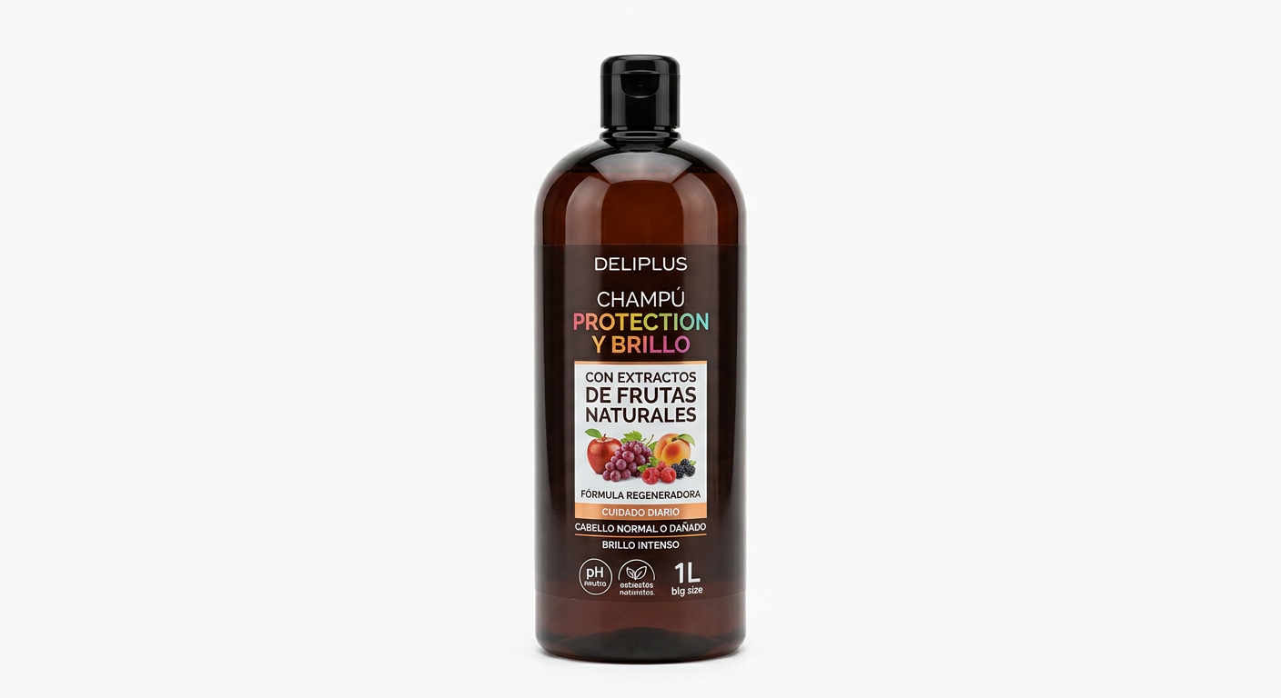 Deliplus Champú Protección y Brillo con extractos de frutas naturales 1L