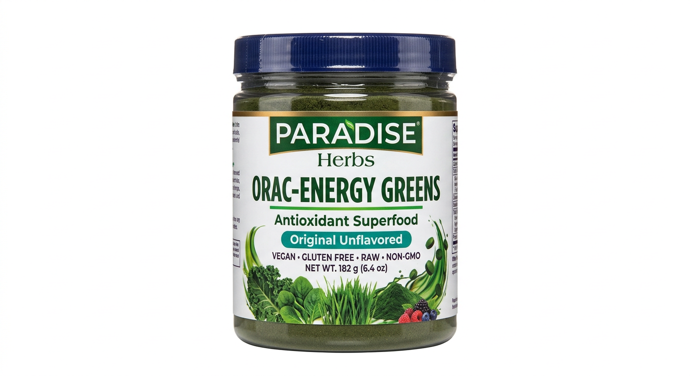 Paradise Herbs ORAC Energy Greens, Original Unflavored, 182g (6.4 oz)